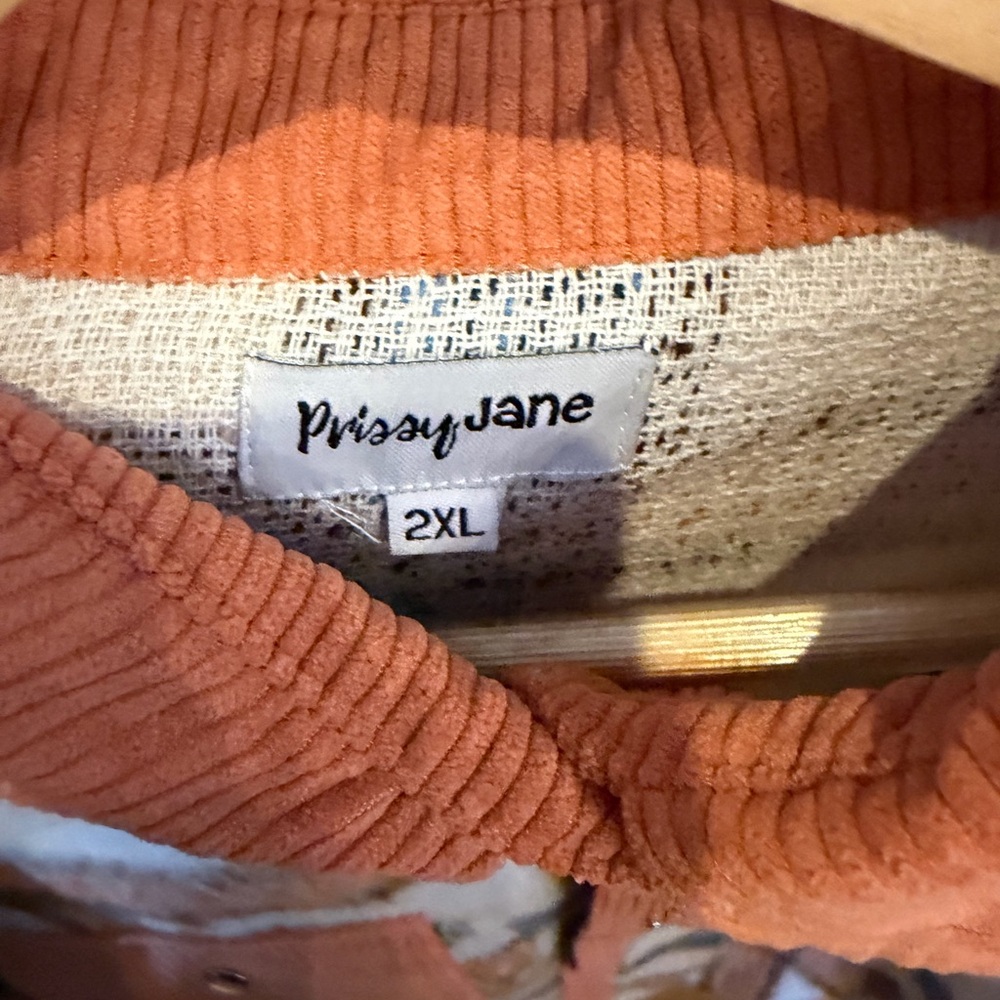 Source Unknown Plaid Jacket - Orange, Blue, Cream - image 2